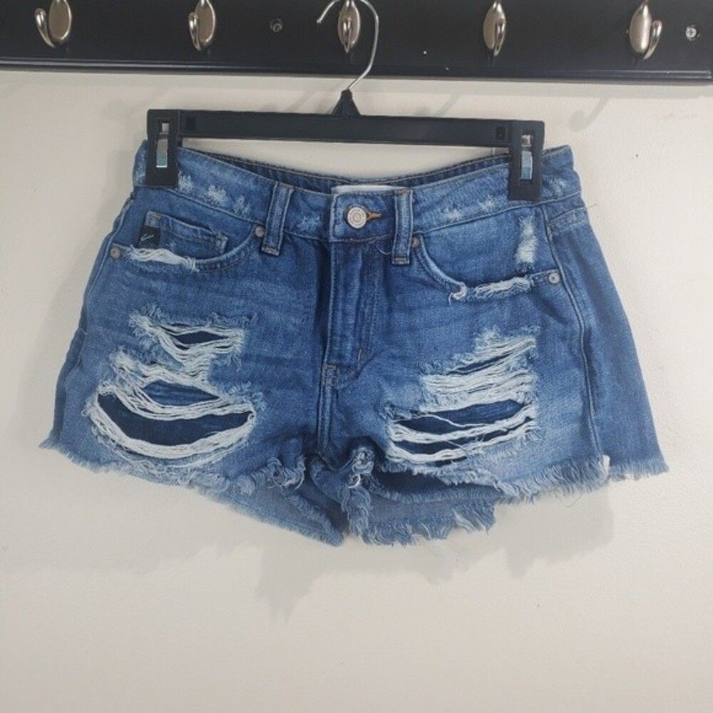 KanCan denim distressed shorts size 24 1
